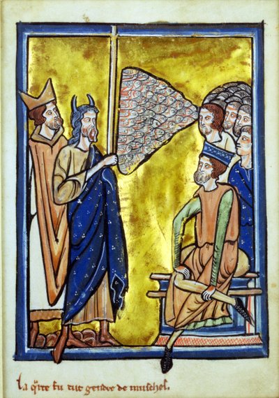 La cuarta plaga de Egipto, de un libro de imágenes bíblicas, c.1250 de William de Brailes  